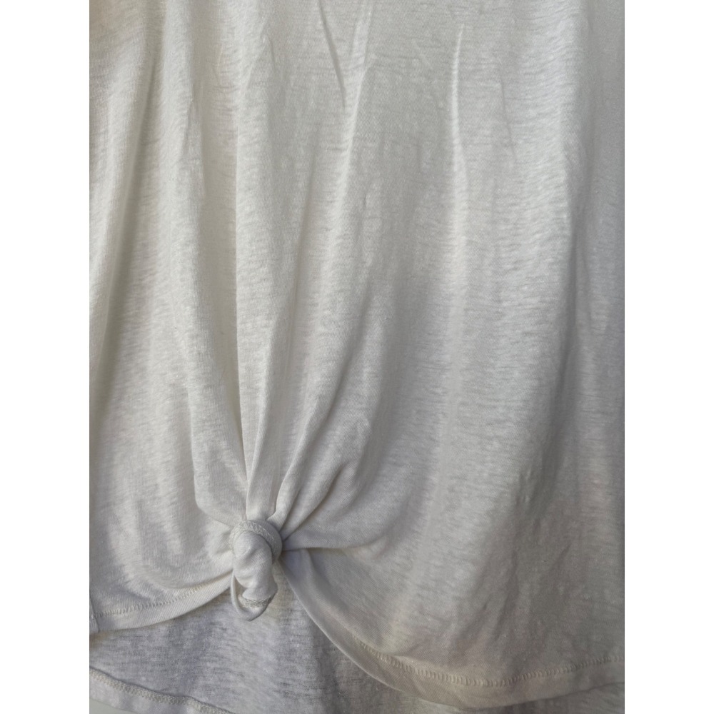 Madewell  off-white women med T-shirt and /knotted tie-front design - Picture 3 of 5